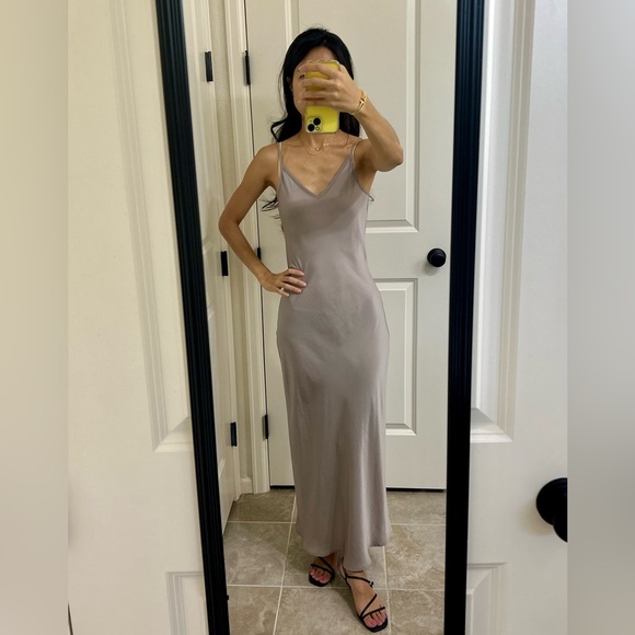 Authentic AllSaints slip dress is grey color. XS. - Picture 2 of 4